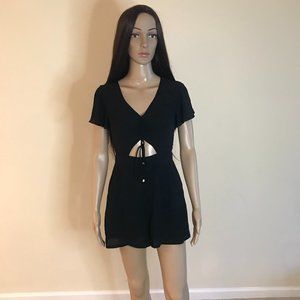 Black Express Romper with Cutout